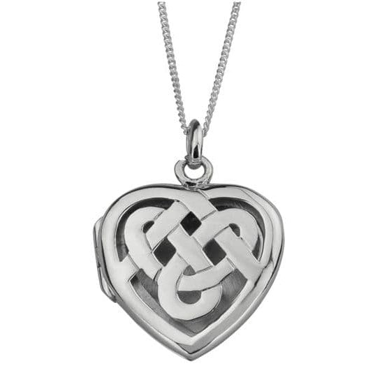 Hamilton & Young Celtic Knotwork Silver Heart Locket Necklace HY0465 main