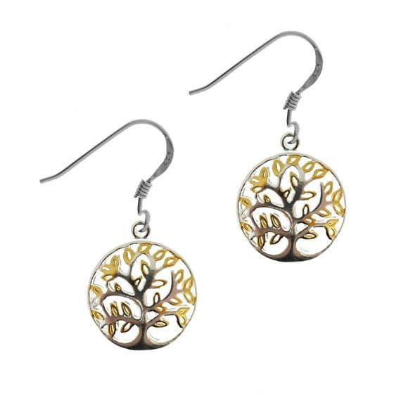 Hamilton & Young Sterling Silver & Gold Plated Tree of Life Earrings HY1907 main