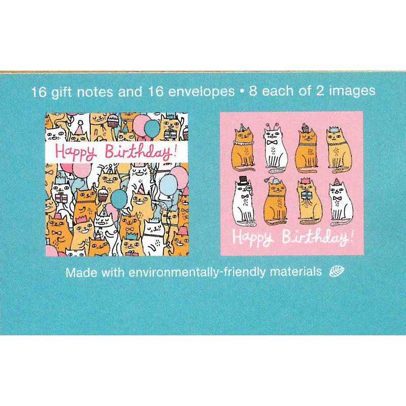 Happy Birthday Cat Gift Notecards & Envelopes back