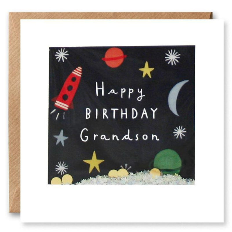 Happy Birthday Grandson Space Shakies Card PT2877