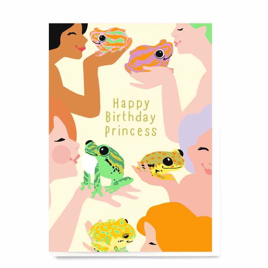 Happy Birthday Princess - Kissing Frogs CE010