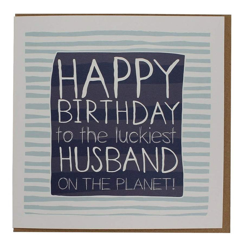 Happy Birthday To The Luckiest Husband On The Planet IR14 Greetings Card