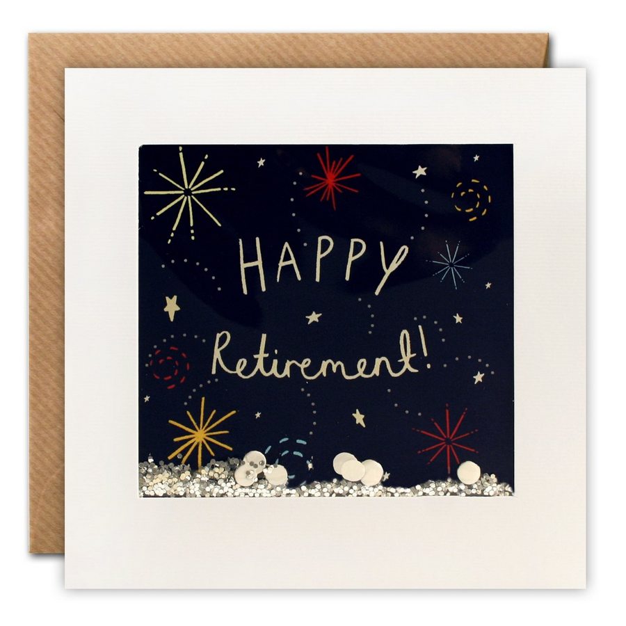 Happy Retirement Fireworks Shakies Card PS2524