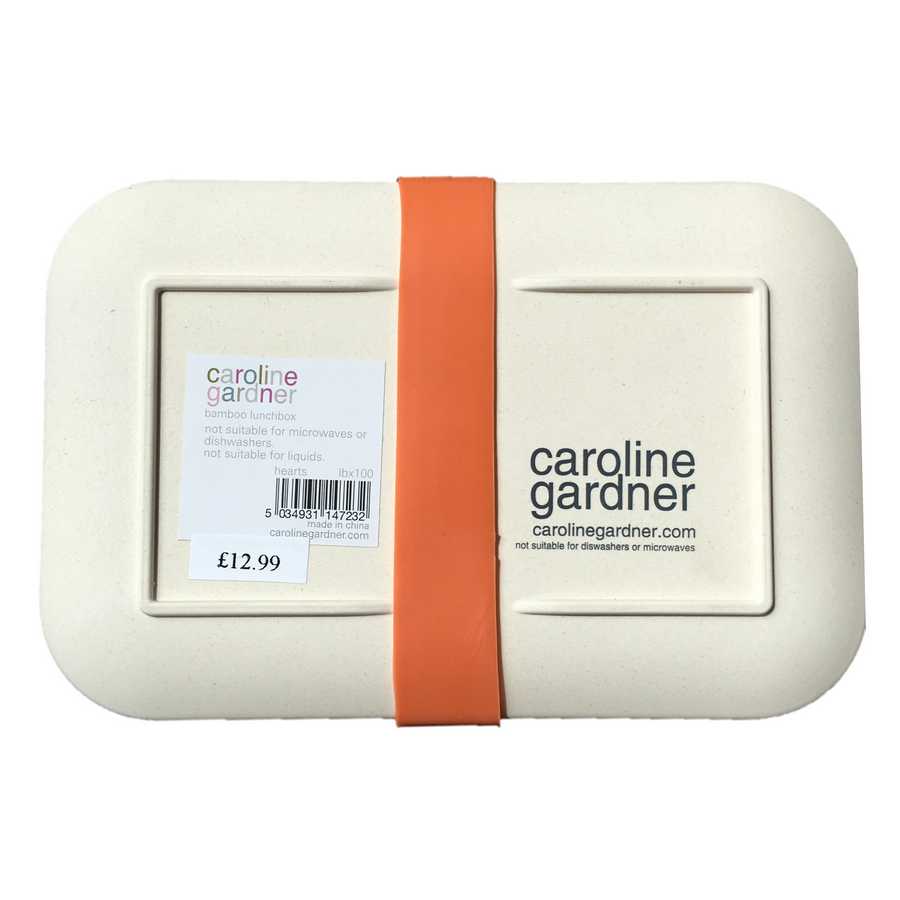 Hearts Outline Bamboo Lunch Box bottom