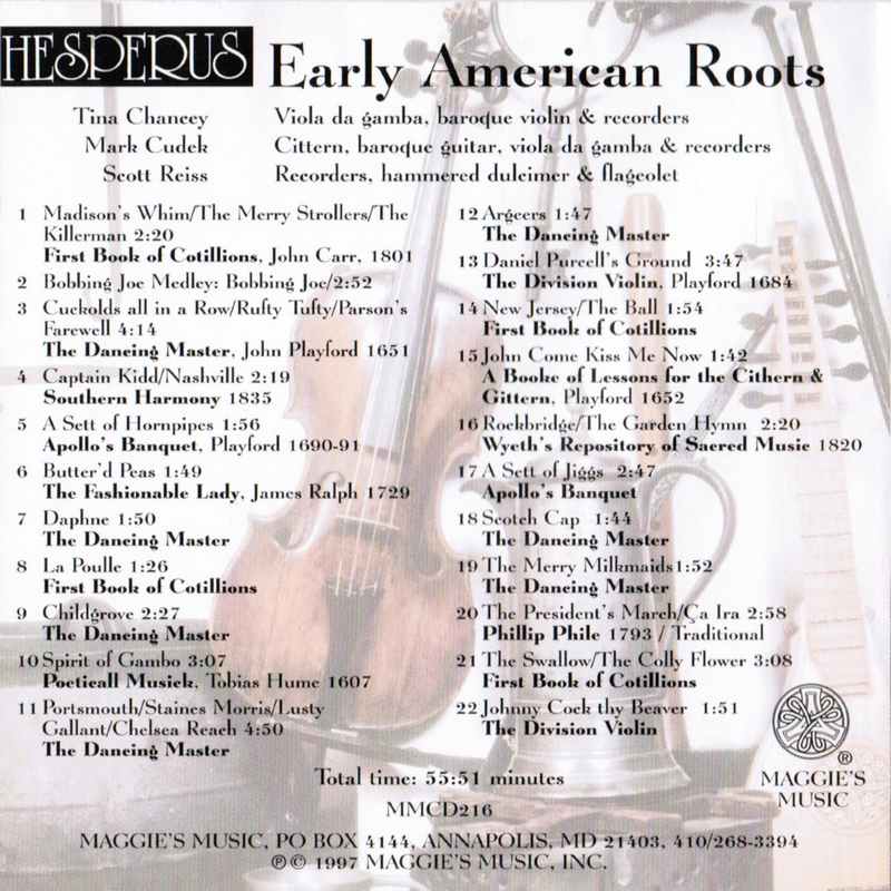 Hesperus Early American Roots MMCD216 CD track list