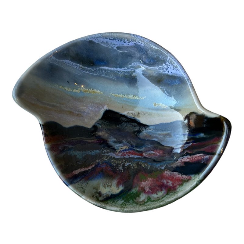Highland Stoneware Ceramic Quaich Dark Sunset 0522DSS front
