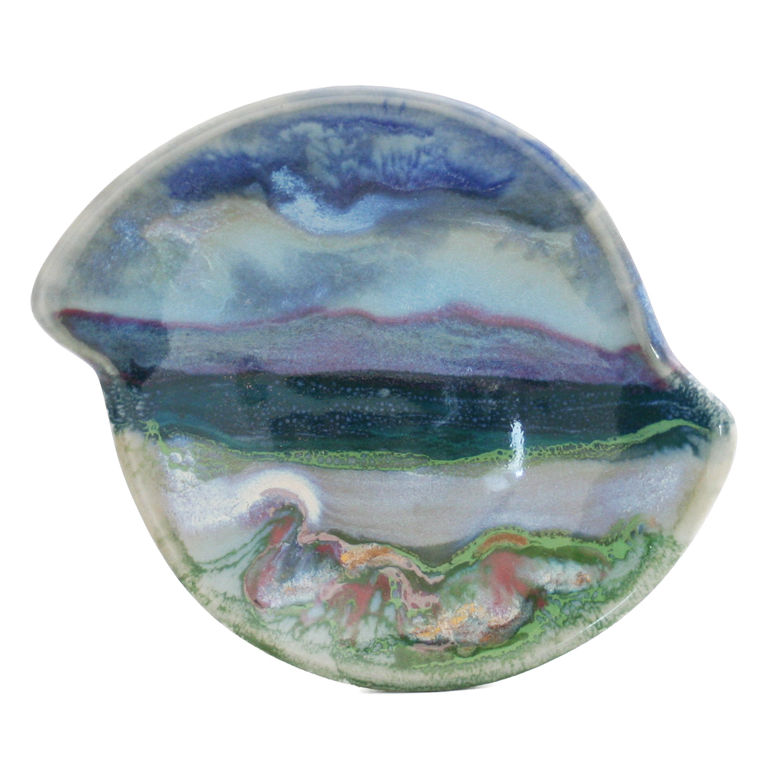 Highland Stoneware Ceramic Quaich Dark Sunset 0522DSS front 2