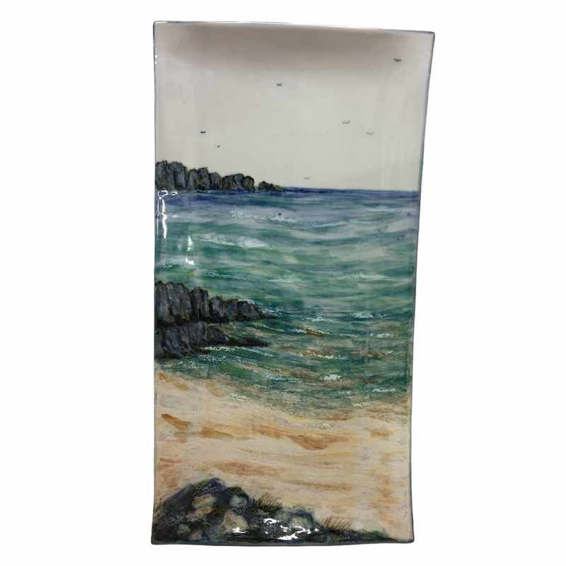 Highland Stoneware Seascape 42cm Rectangle Plate Vertical front
