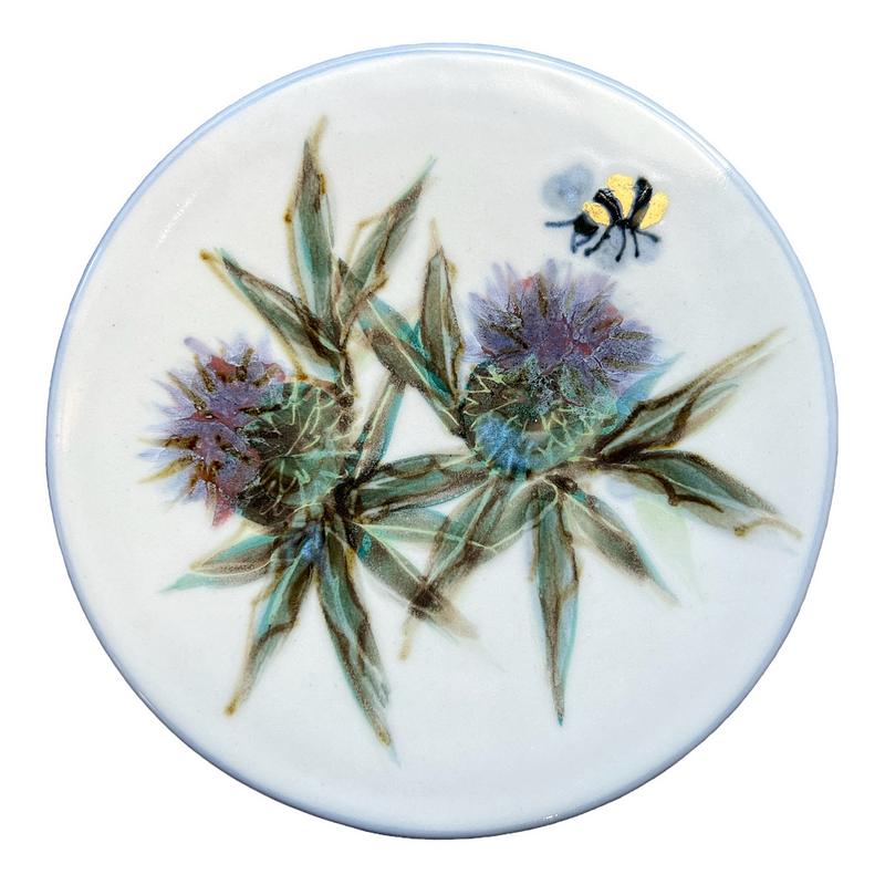 Highland Stoneware Small Round Stand Thistle 0621TH main