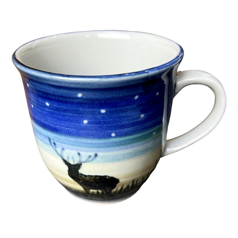 Highland Stoneware Stag at Night Mug 425 top