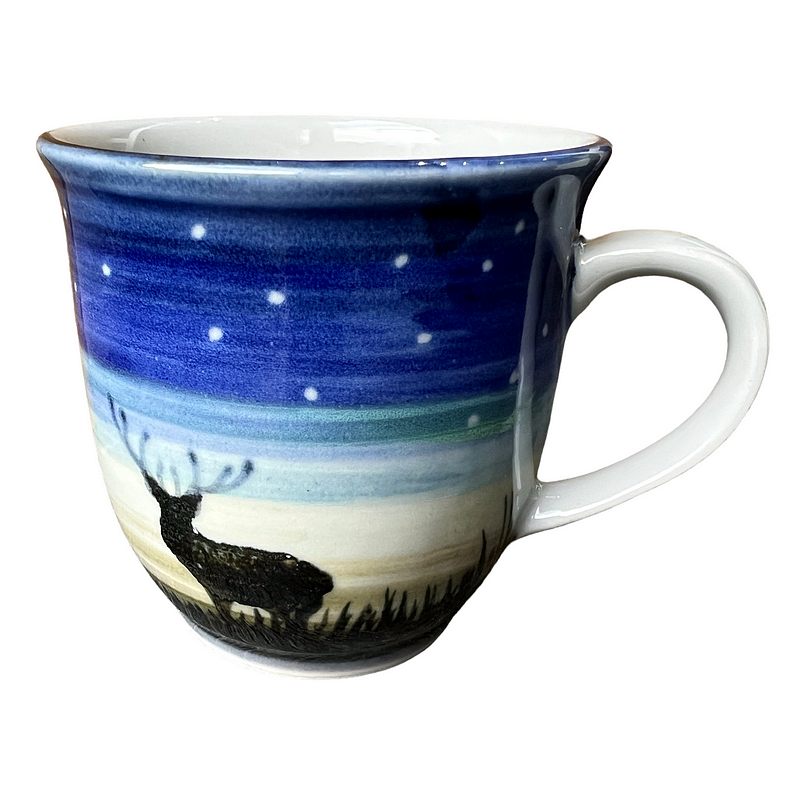 Highland Stoneware Stag at Night Mug 425 front