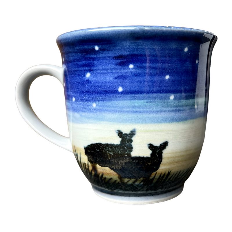 Highland Stoneware Stag at Night Mug 425 back