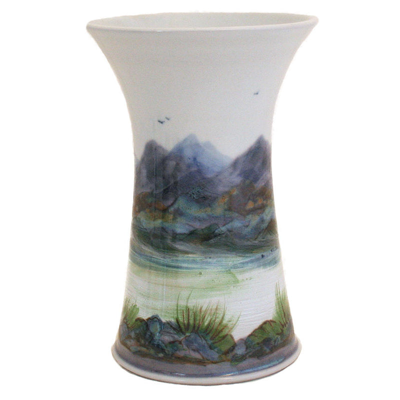 Highland Stoneware Landscape Cylinder Vase Medium 0853LS