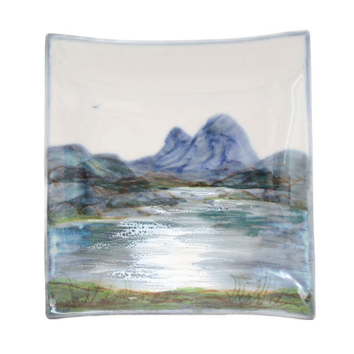 Highland Stoneware Landscape Square Plate Medium 1711LS