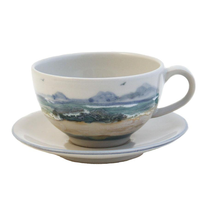 Highland Stoneware Seascape Cappuccino Cup and Saucer 2