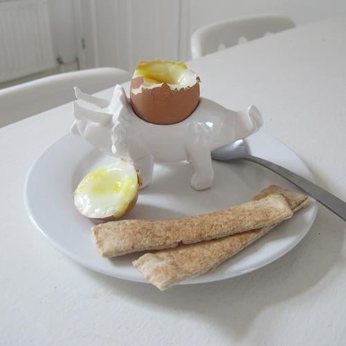 House Of Disaster Dinosaur Egg Cup White Triceratops DINEGGWH lifestyle