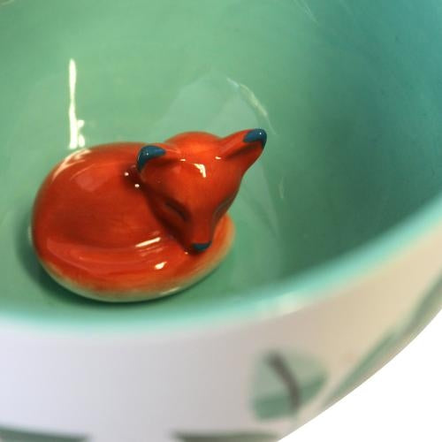 House Of Disaster Secret Garden Fox Ceramic Cup SECJCUPFOX fox detail