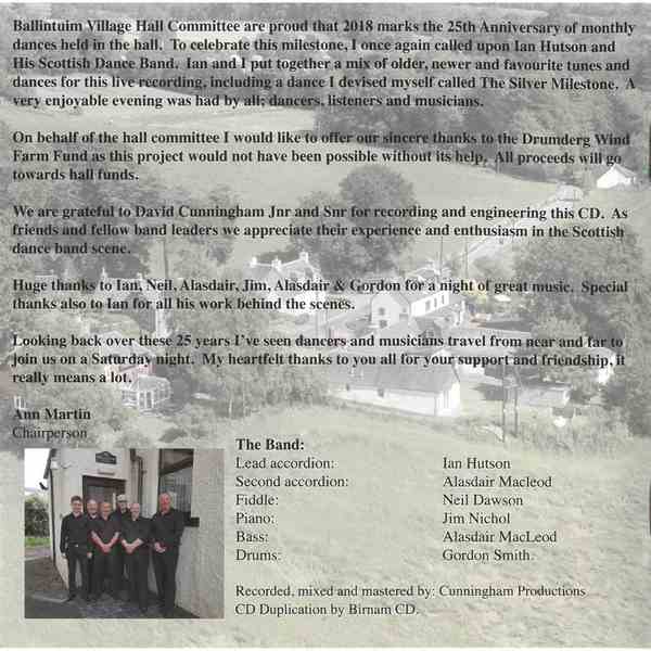 Ian Hutson & His Scottish Dance Band - The Silver Milestone CD back cover