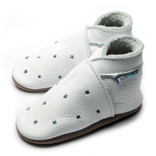 Inch Blue Baby Booties Milky Way White side