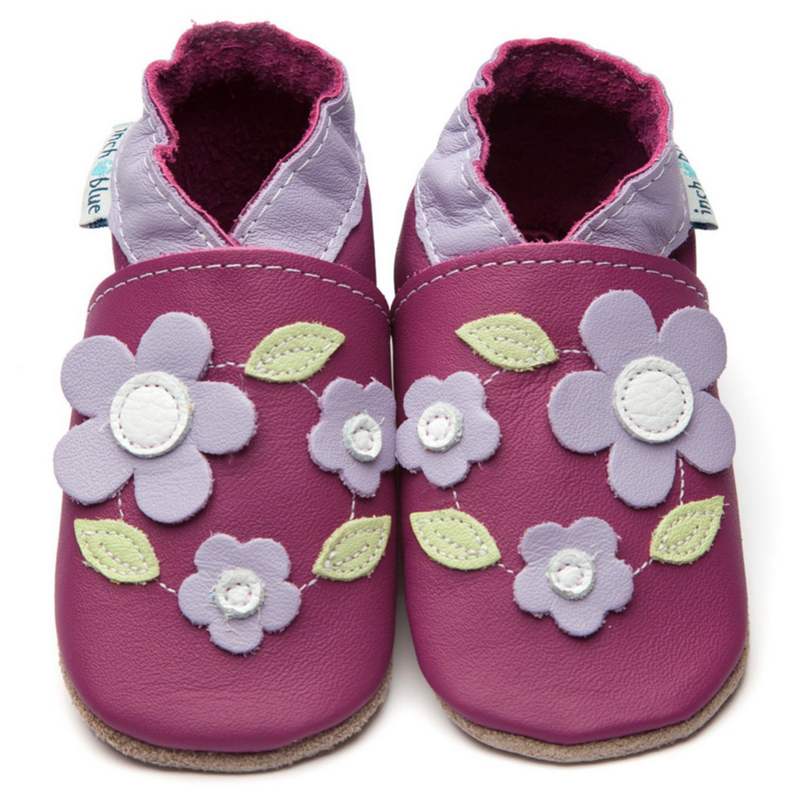 Inch Blue Baby Booties Marguerite Grape 4067 front