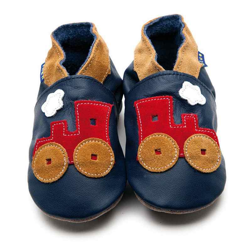 Inch Blue Leather Baby Booties Toot Train 2097