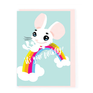 It's Your Birthday card Sweet Rainbow Mouse AX003