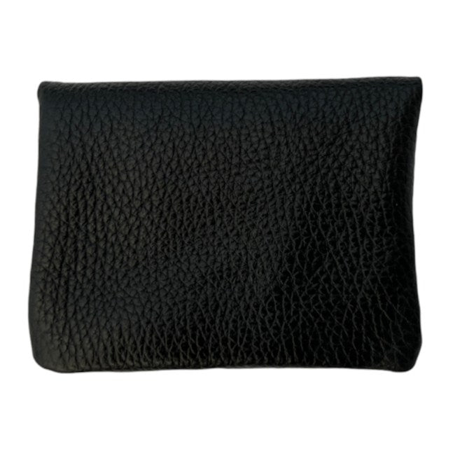 Italian Leather 3 Pocket Purse in Black back