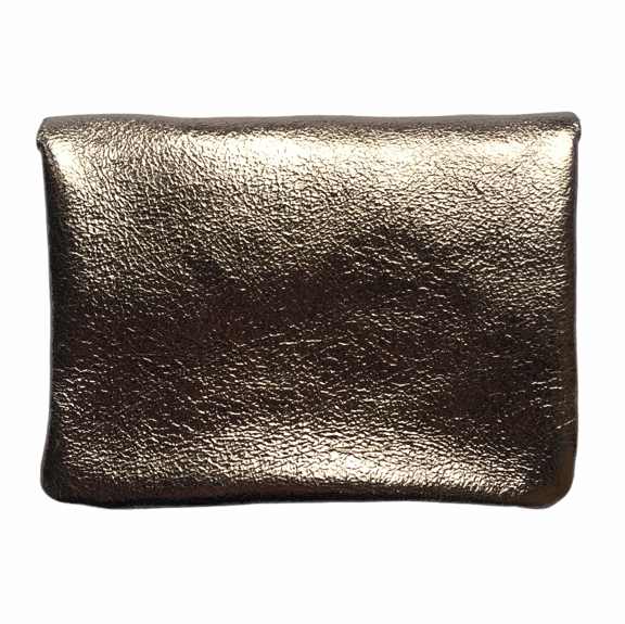 Italian Leather 3 Pocket Purse in Bronze back