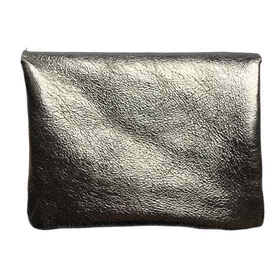 Italian Leather 3 Pocket Purse in Gold back