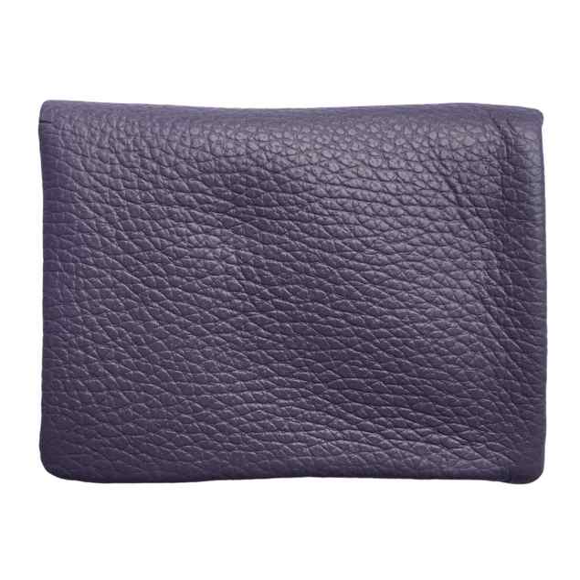 Italian Leather 3 Pocket Purse in Grape Purple back