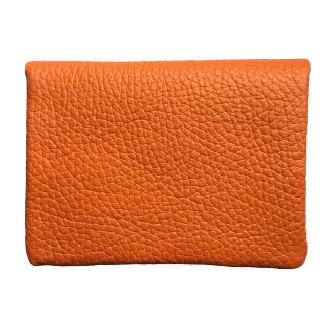 Italian Leather 3 Pocket Purse in Orange back