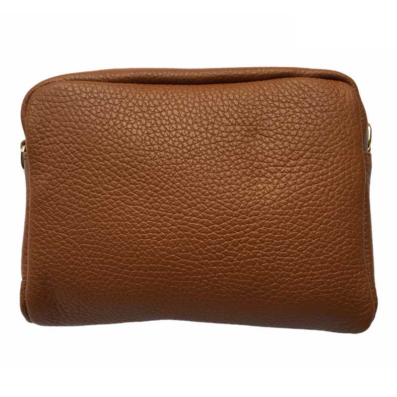 Italian Leather Box Bag Tan front
