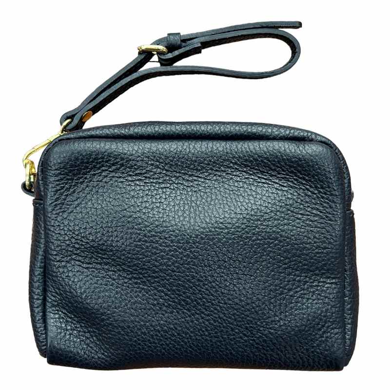 Italian Leather Box Bag in Navy PS439 front