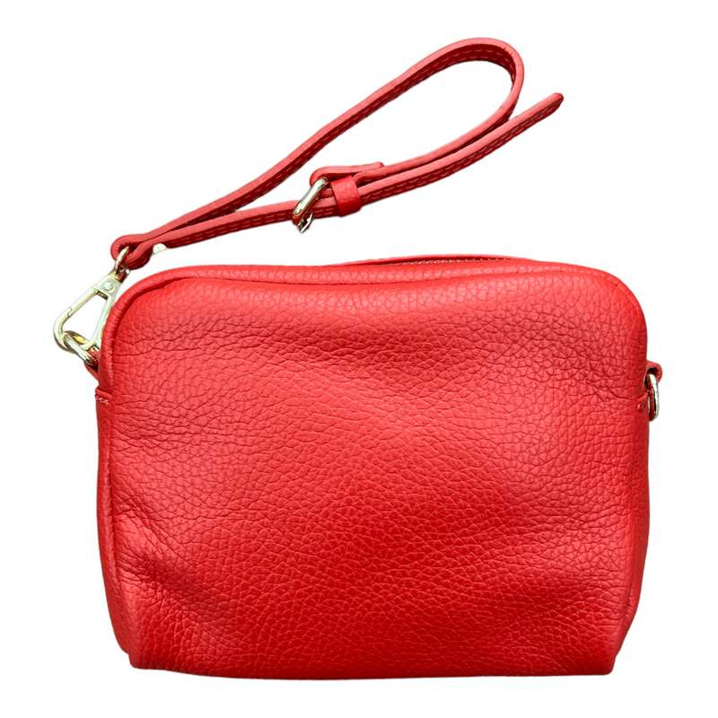 Italian Leather Box Bag in Red PS439 front