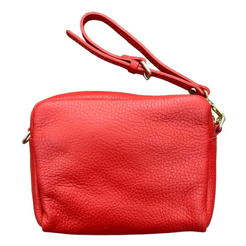 Italian Leather Box Bag in Red PS439 back