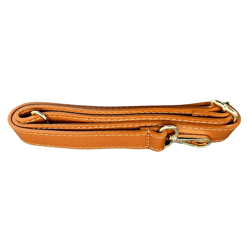 Italian Leather Crescent Bag in Dark Tan strap
