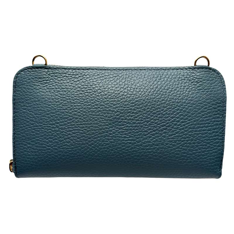 Italian Leather Cross-Body Bag PS469-Denim Blue back