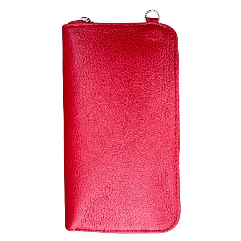 Italian Leather Cross-Body Purse Red PS462 back