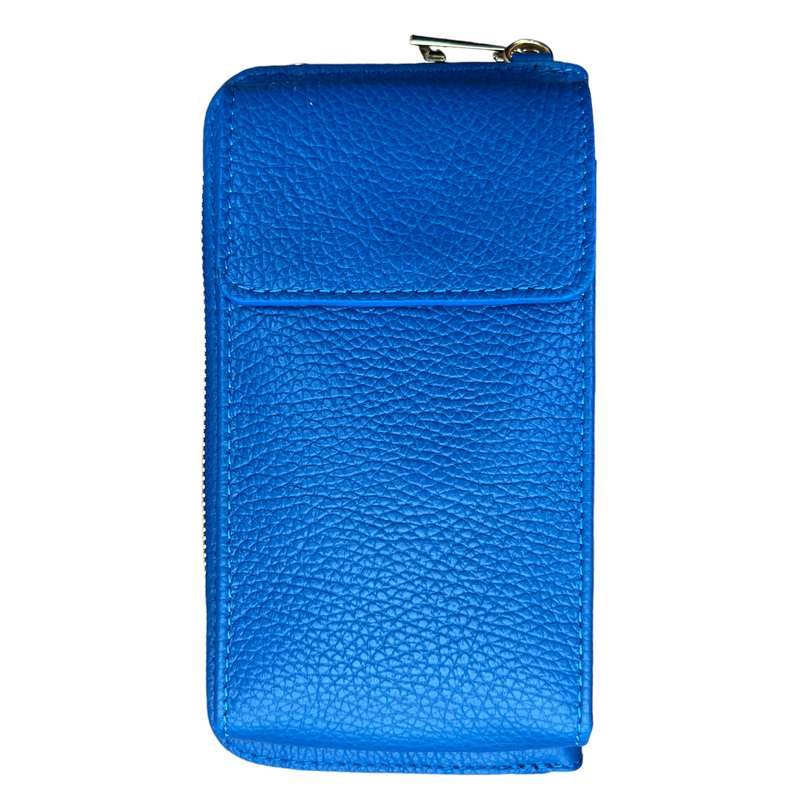 Italian Leather Cross-Body Purse Royal Blue PS462 front