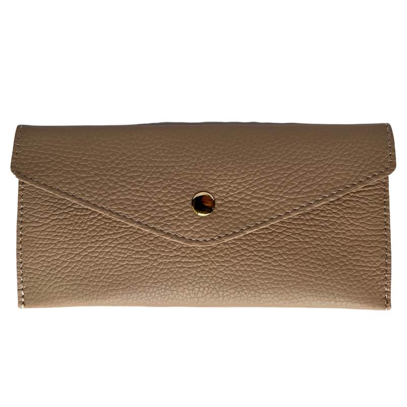 Italian Leather Envelope Purse Smoke Rose PW470 front