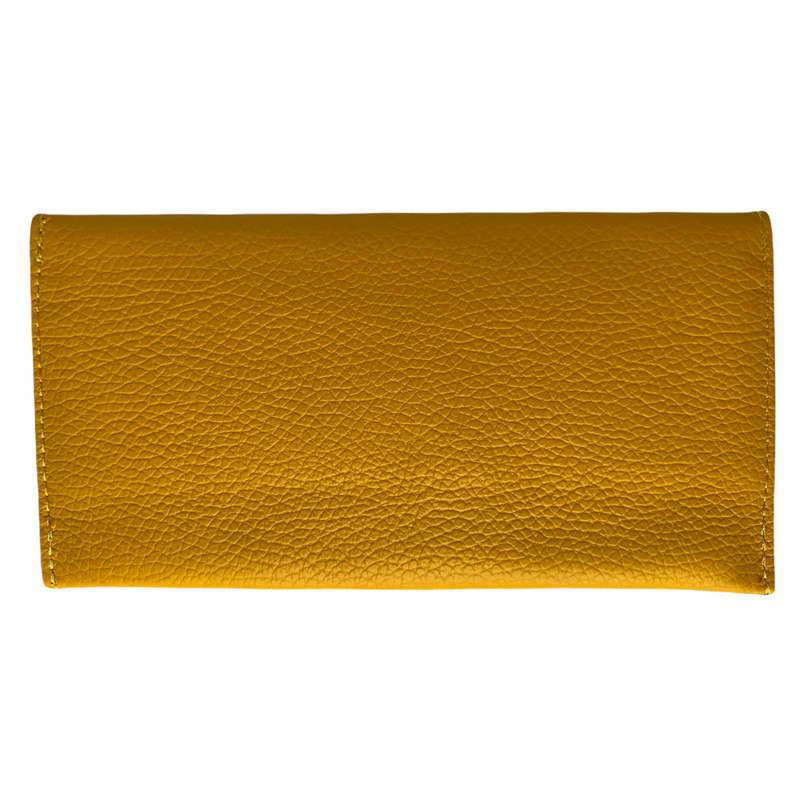 Italian Leather Envelope Purse Yellow PW470 back