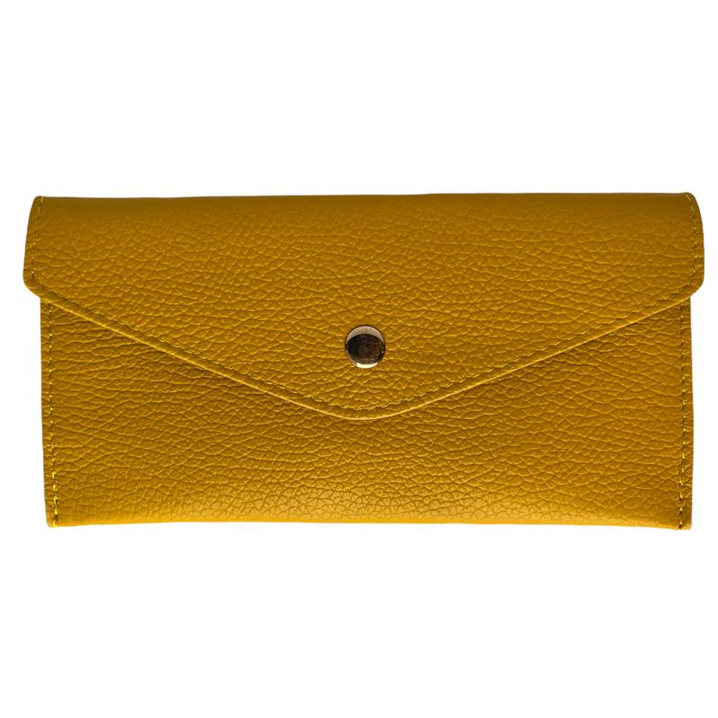 Italian Leather Envelope Purse Yellow PW470 front
