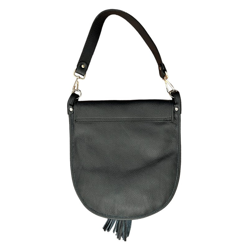 Italian Leather Tassel Bag Navy back