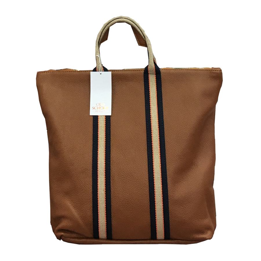 Italian Leather Multi Shoulder and Backpack in Dark Tan main