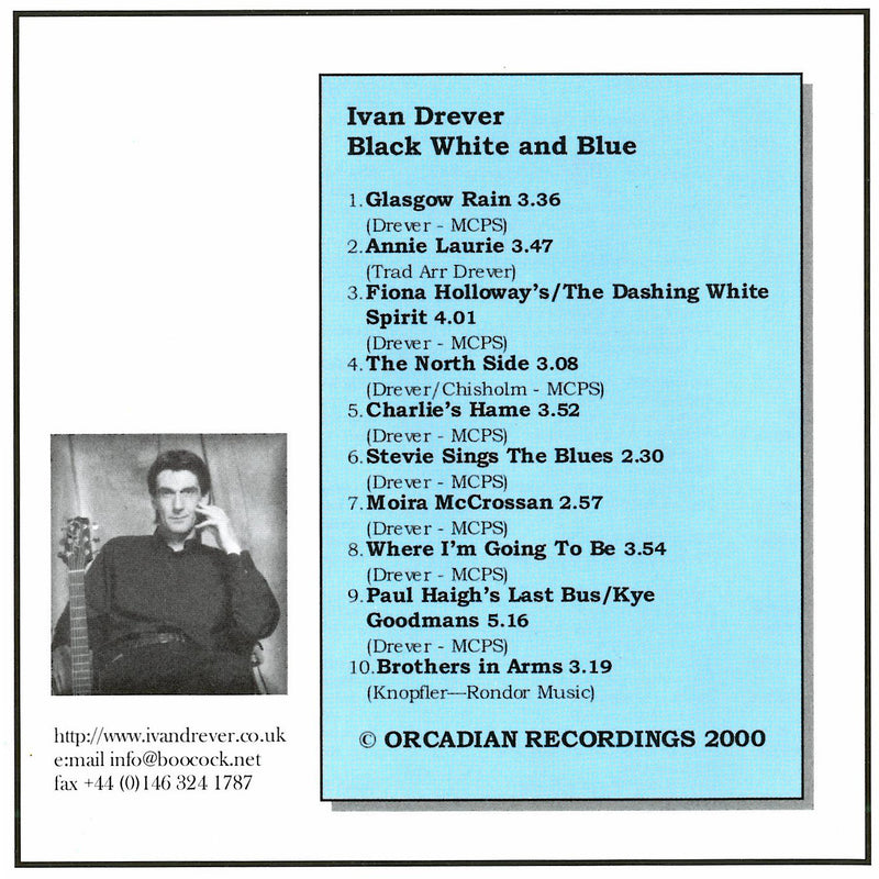 Ivan Drever - Black White And Blue CD back