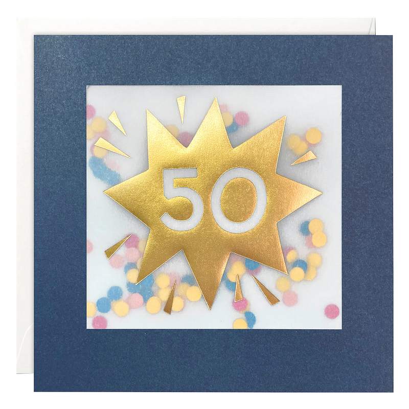 James Ellis Age 50 Star Paper Shakies Birthday Card PP3759 front