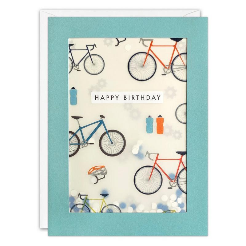 James Ellis Bikes Happy Birthday Paper Shakies Card PL3530 front