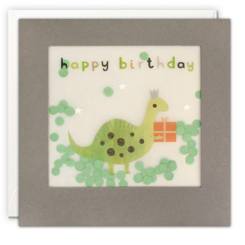 James Ellis Happy Birthday Dinosaur Paper Shakies Card PP3335 front