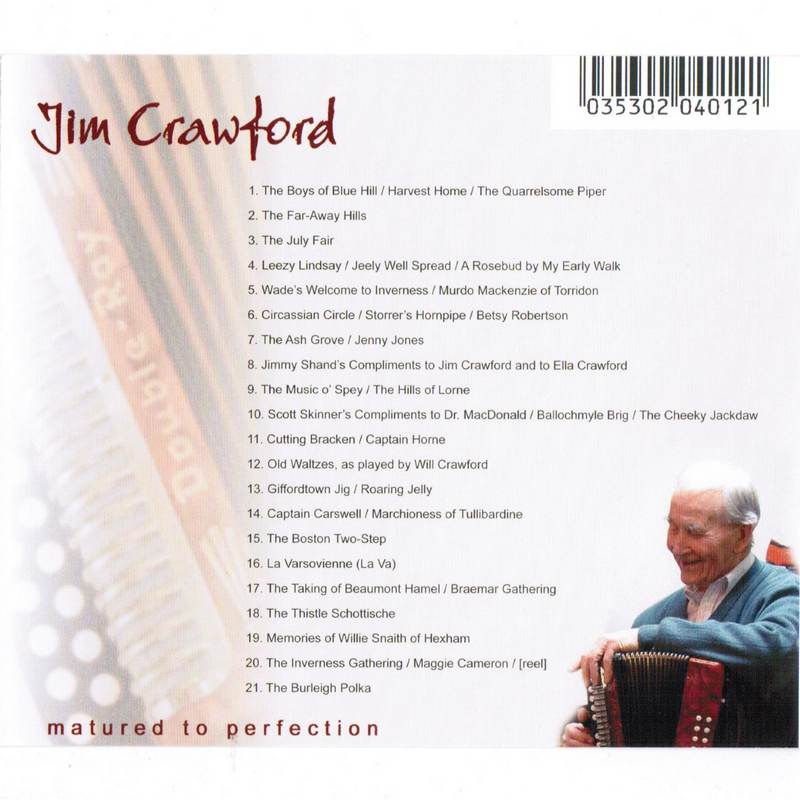 Jim Crawford Matured To Perfection TRCD0401 CD track list