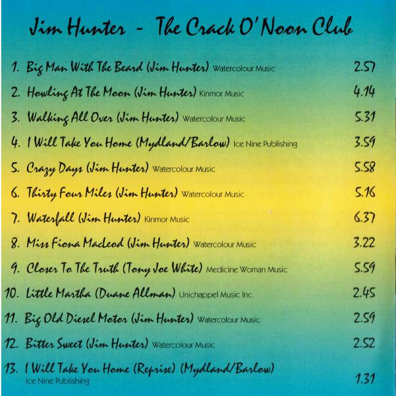 Jim Hunter The Crack O' Noon Club CRACCD014 CD back